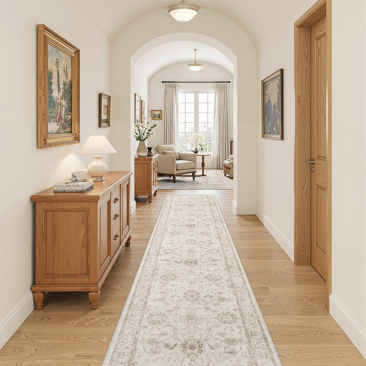 Madane 8x10 Area Rugs for Living Room, Washable Neutral Rug Brown/Sand