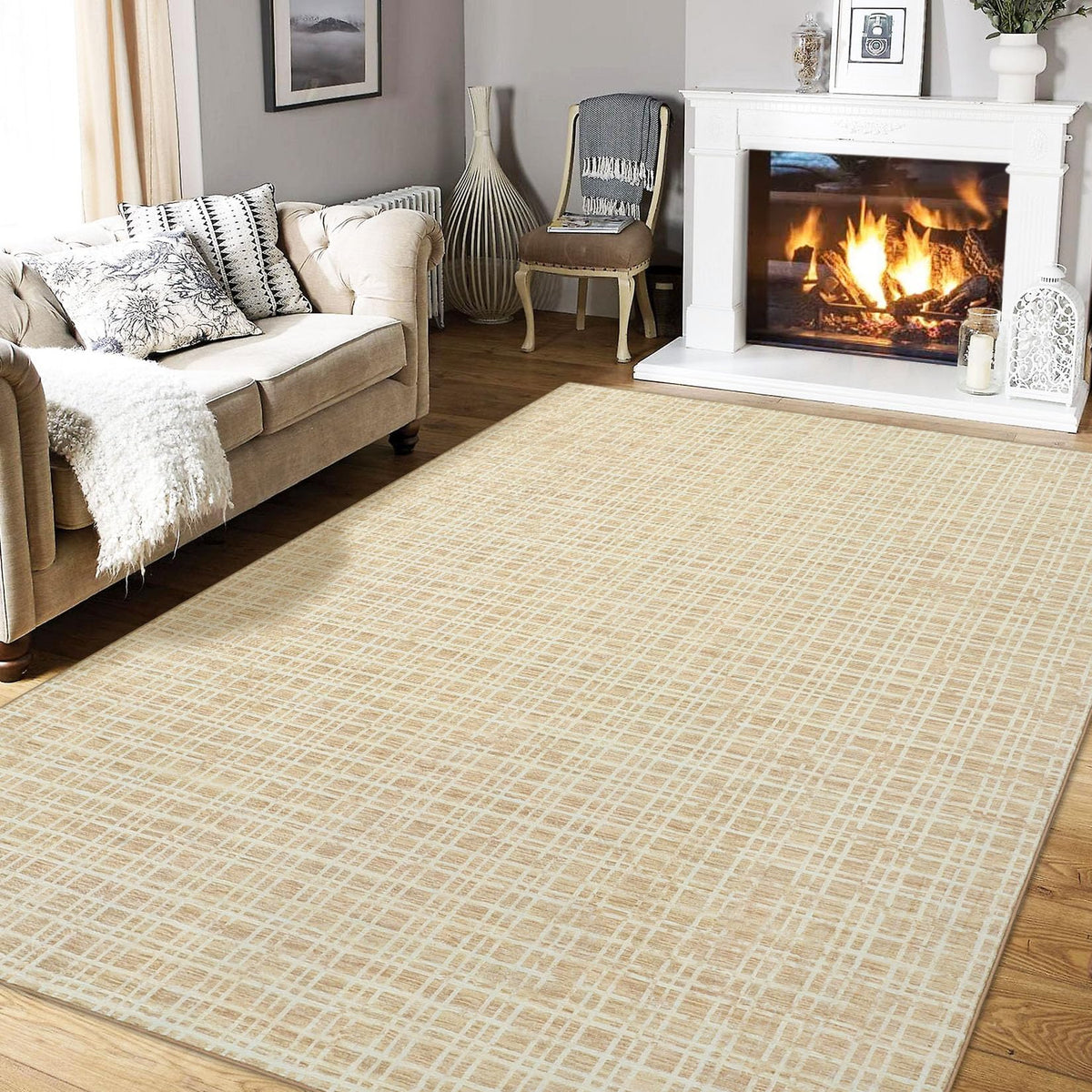Large Living Room Rugs 8x10 Area Rugs Machine Washable Modern Geometric Neutral Rug Non Slip Low Pile Farmhouse Stain Resistant Carpet for Bedroom Nursery Classroom Dorm 8'x10' Multi