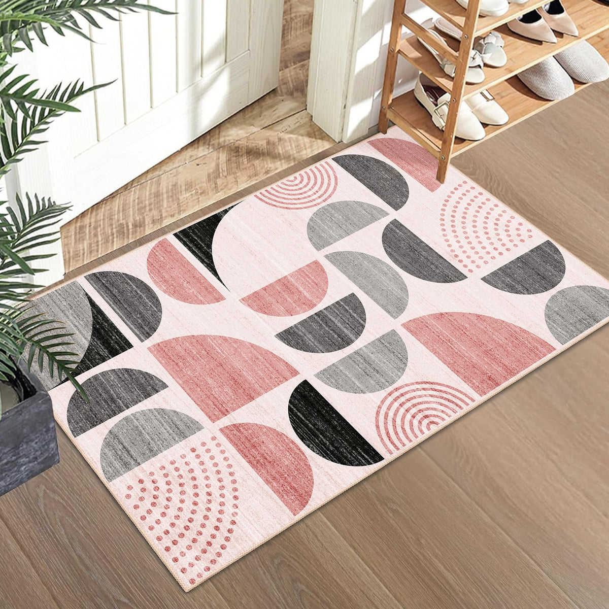 MUJOO 5x7 Area Rugs Washable,Boho Rugs Non Slip Modern Abstract Large