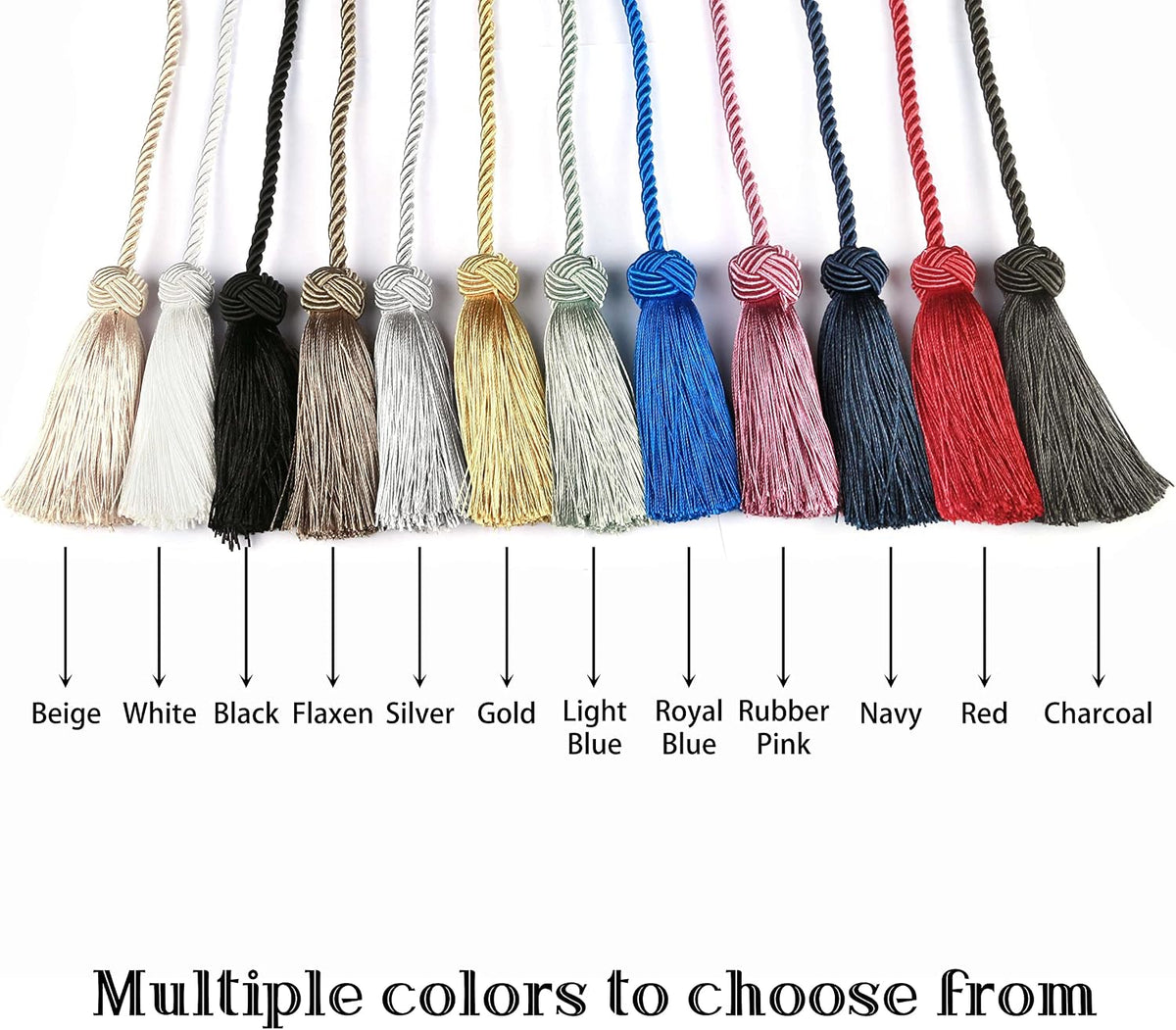 BEL AVENIR 2 Pack Handmade Rope Tassel Curtain Tiebacks
