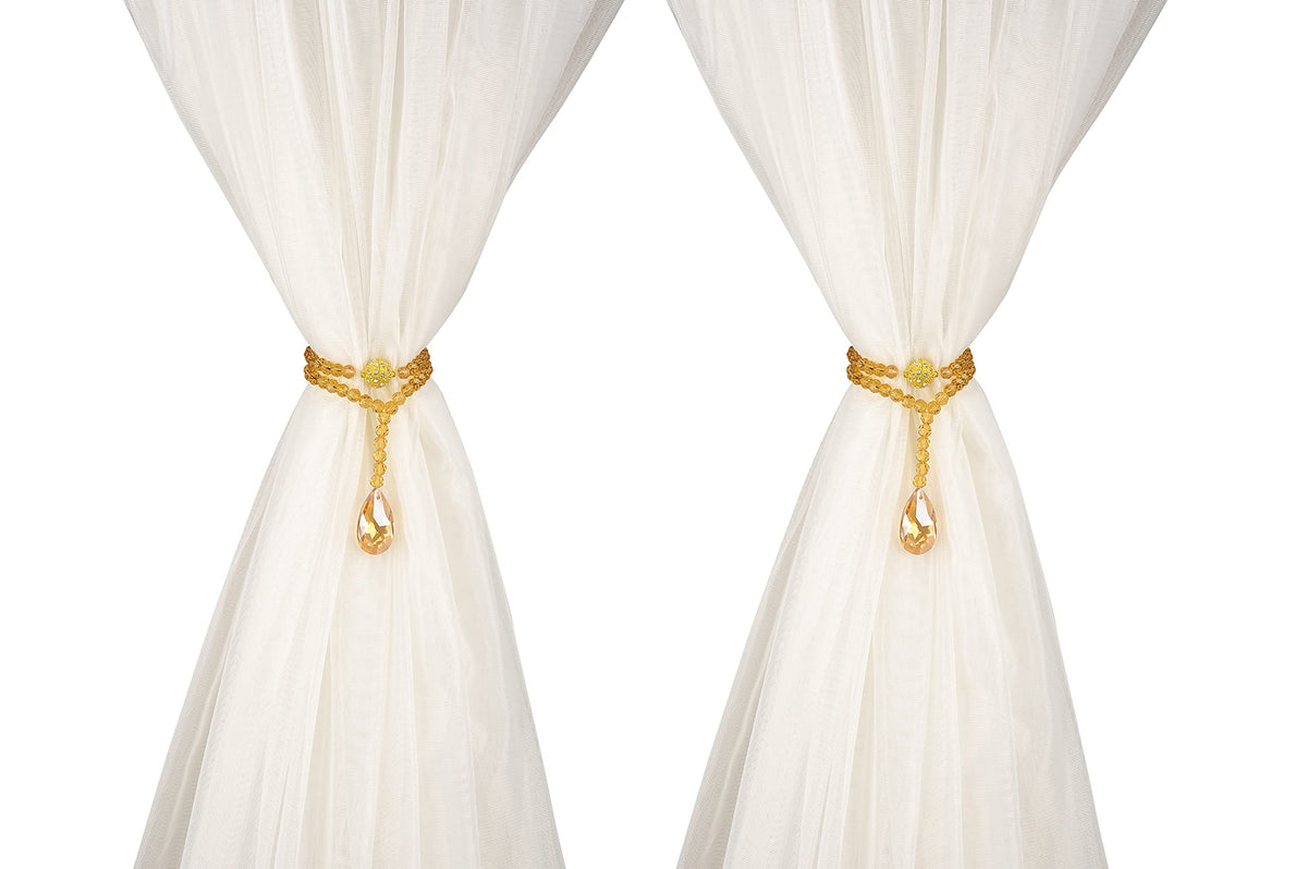 SUQ I OME Luxury Crystal Beaded Magnetic Curtain Tieback, Crystal