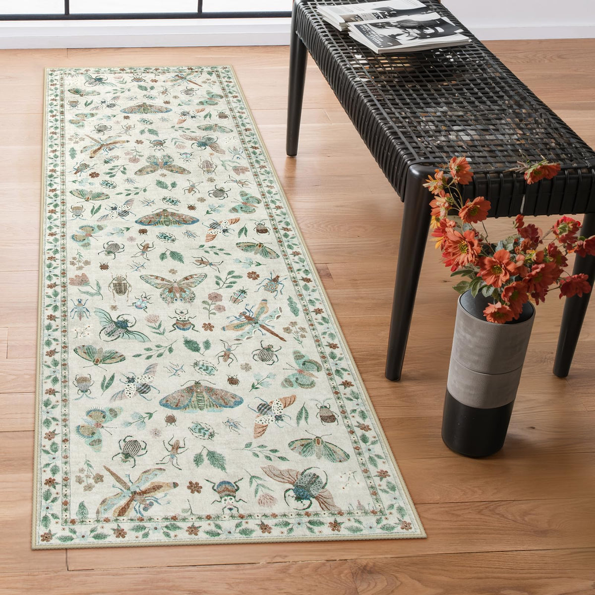 Lahome Insect 5x7 Area Rugs, Soft Bug Washable Rugs for Bedroom Living Room