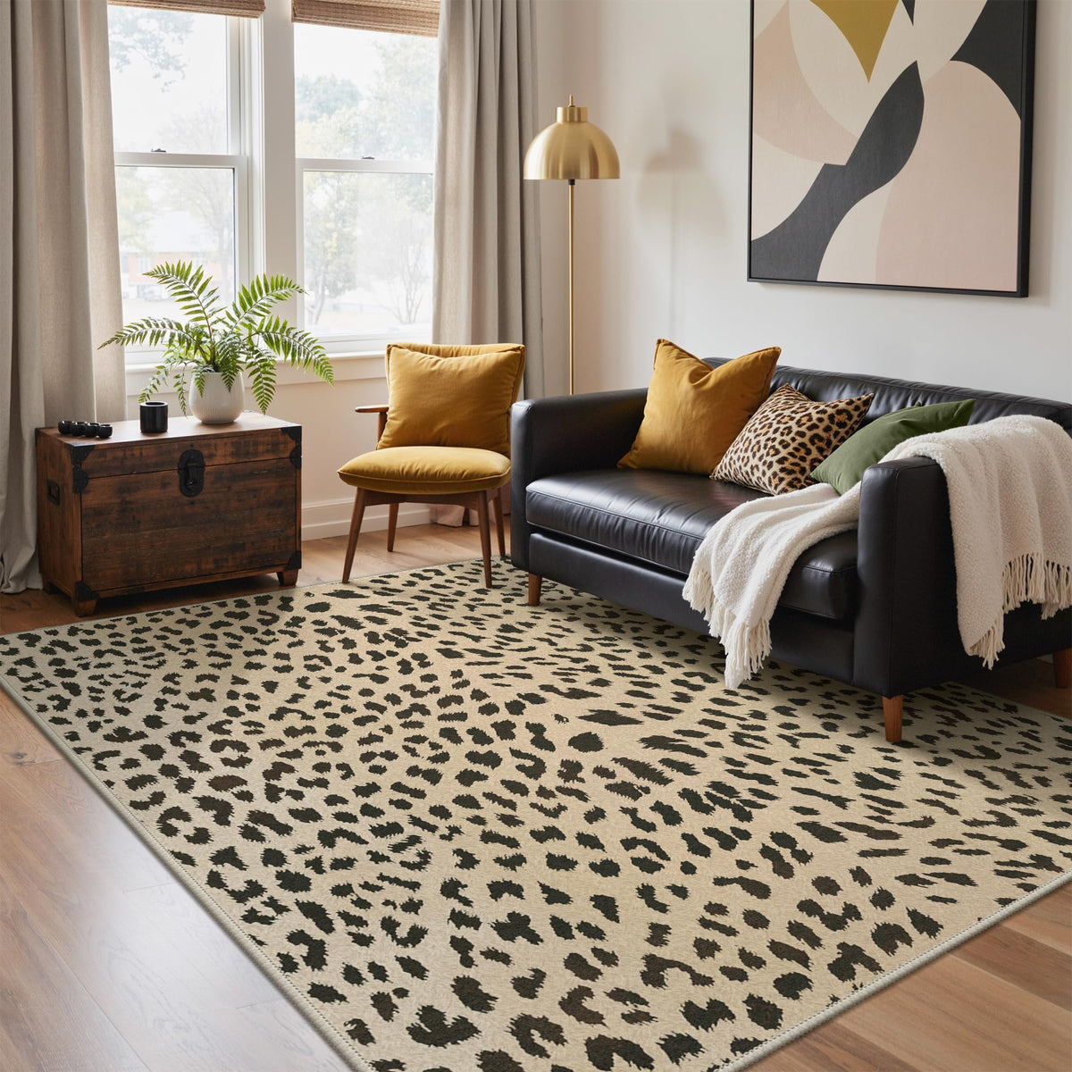 Bavni Zebra Print Rugs 5x7 Washable Area Carpet for Bedroom Living Room