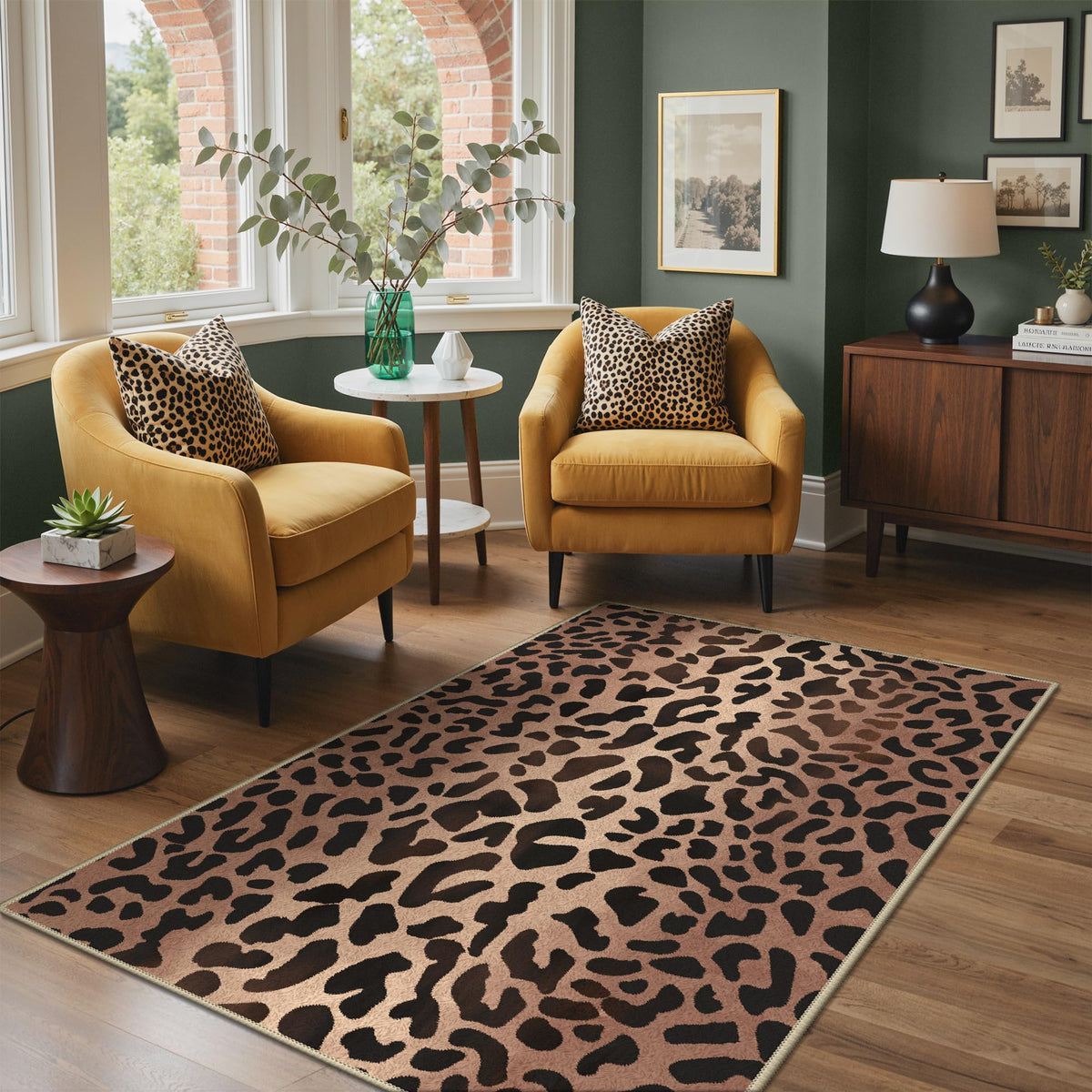 Bavni Zebra Print Rugs 5x7 Washable Area Carpet for Bedroom Living Room