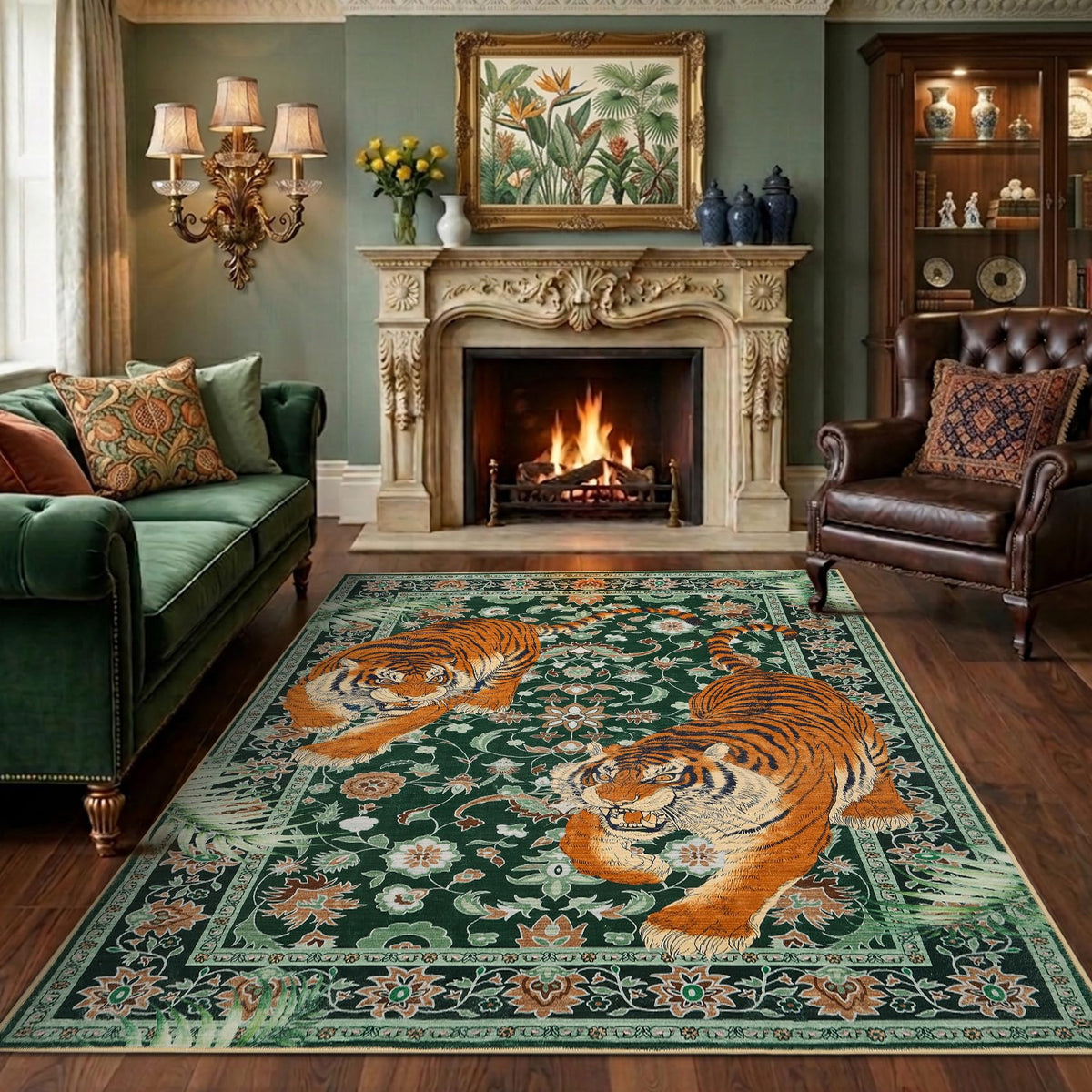 5X7 Leopard Rug,Soft Low Pile Non Slip Cheetah Print Carpet for Bedroom,Brown Animal Print Area Rugs for Living Room Dining Room Safari