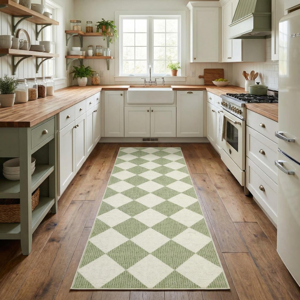 GarveeHome 5x7 Checkered Area Rug Black and Brown Washable Living Room Rug
