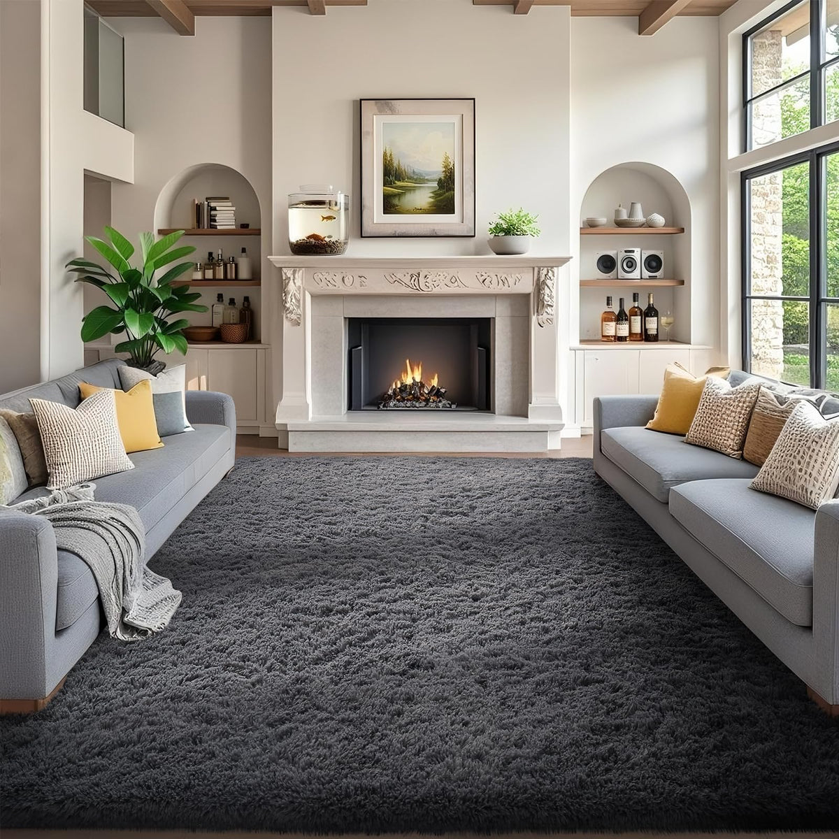 Ophanie Leopard Rugs for Bedroom Living Room, Cheetah Print Rug Fluffy Shag Large Fuzzy Plush Soft Throw,Large Shaggy Floor Faux Animal Throw 4x6 Carpets,Decor Aesthetic with Over 99 pcs Pile fibers