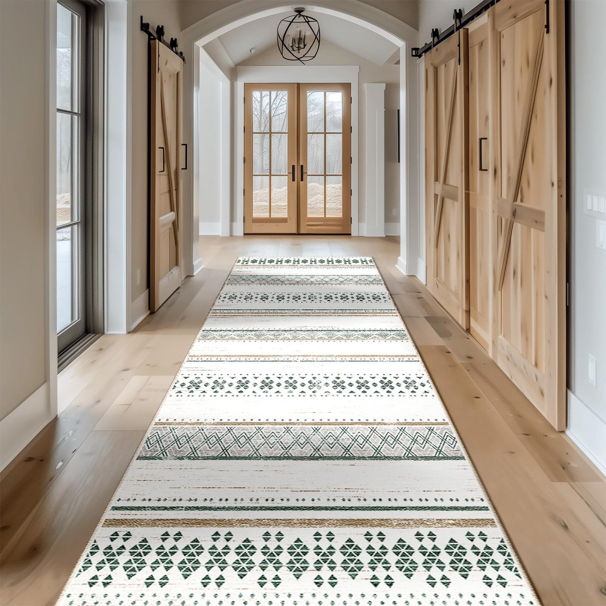 8x10 Washable Area Rugs for Living Room Boho Bedroom Rug Black/Brown