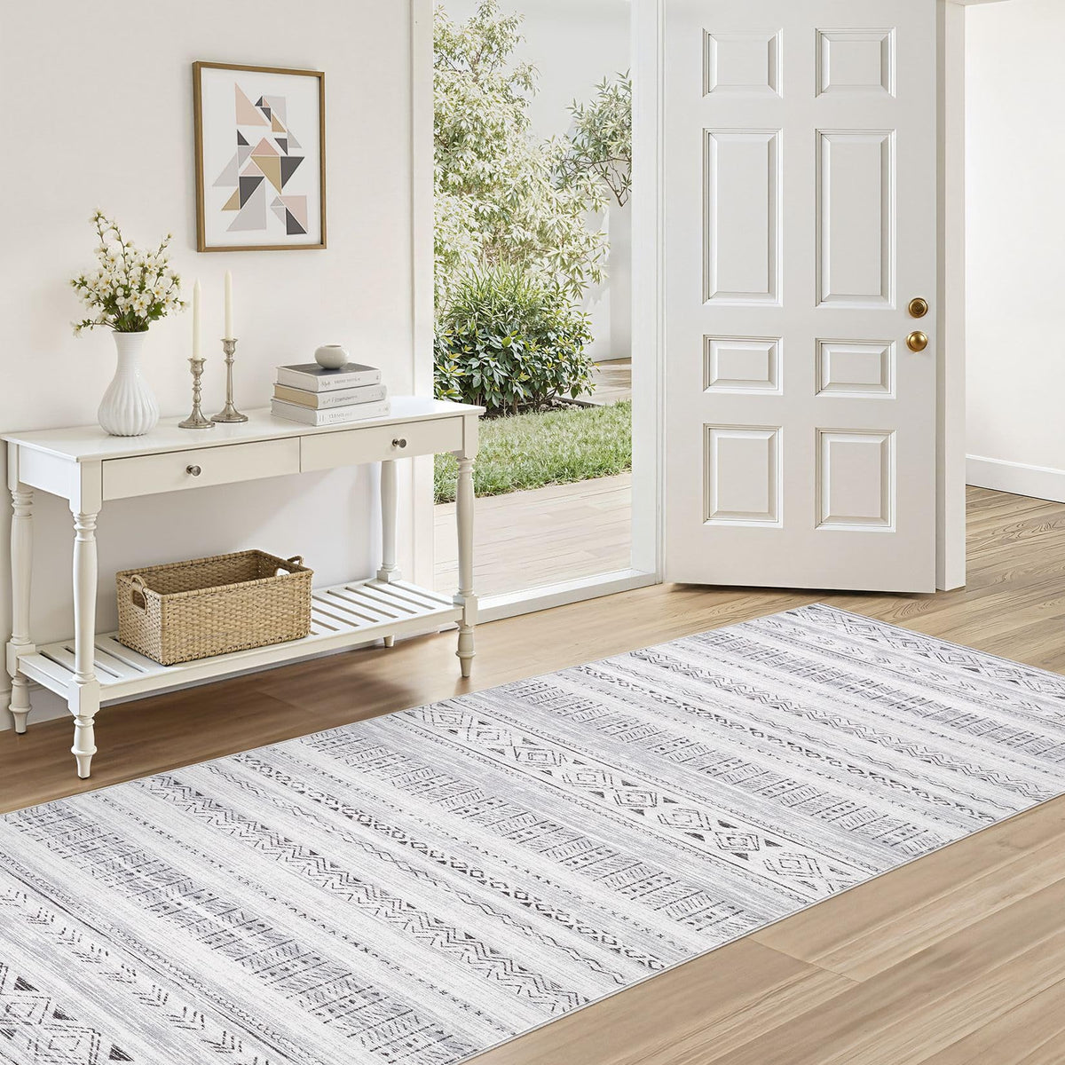 cotiled 6x9 Area Rugs for Living Room: Boho Washable Rug for Dining Room