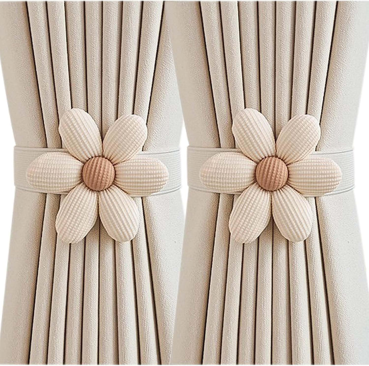Curtain Tiebacks Rustic Holdbacks for Drapes(2 Pack), Farmhouse Curtain Holdbacks, Jute Rope with Wood Club, Natural Boho Chic Decor Drapery Holder