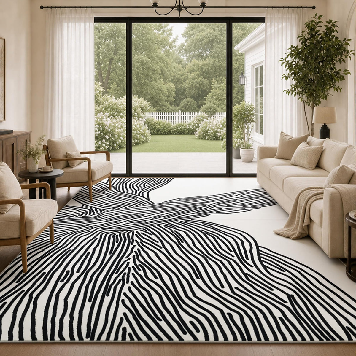 YIHOUSE Leopard Rug for Living Room, 5x7 Black and White Cute Cheetah Print Rug Modern Washable Ultra-Thin Animal Printed Rugs for Bedroom, Girls Boys Dorm Room Nursery Room, Playroom