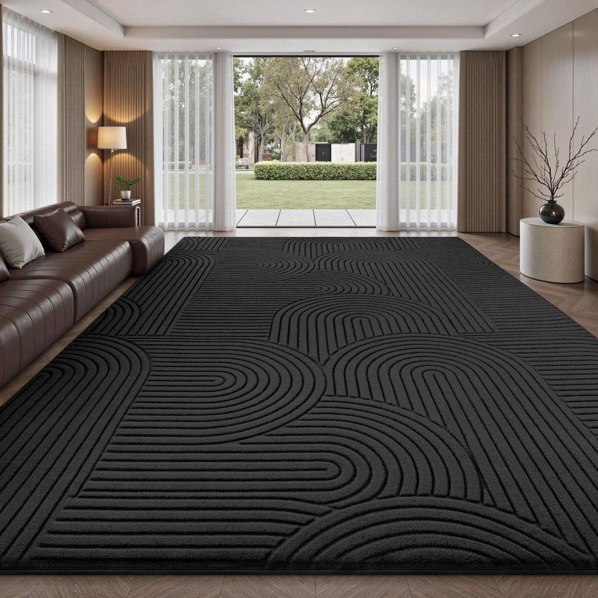 Sour Lemon Area Rugs 9x12 Living Room Bedroom, Grey Rug Large Carpet