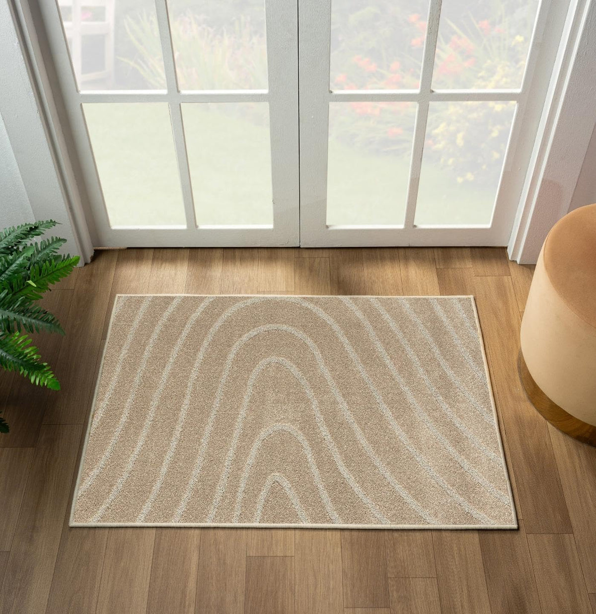 LUXE WEAVERS Modern Geometric Wave Cream 6x9 Area Rug