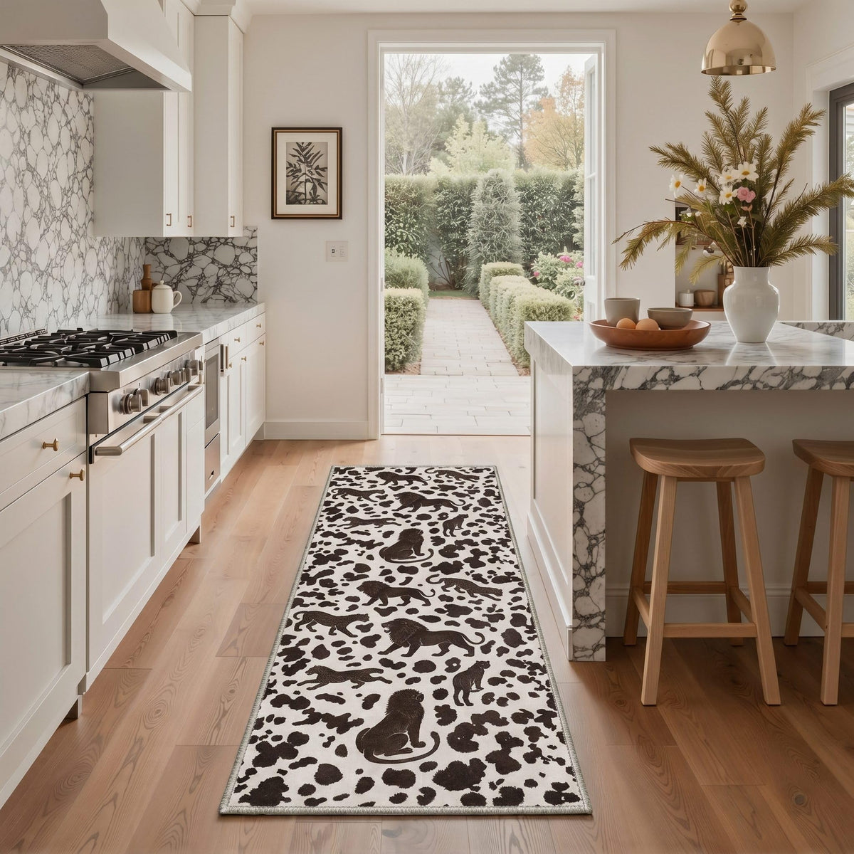 Bavni Leopard Rug 5x7 Cheetah Animal Print Rug Washable Jungle Rugs Blue