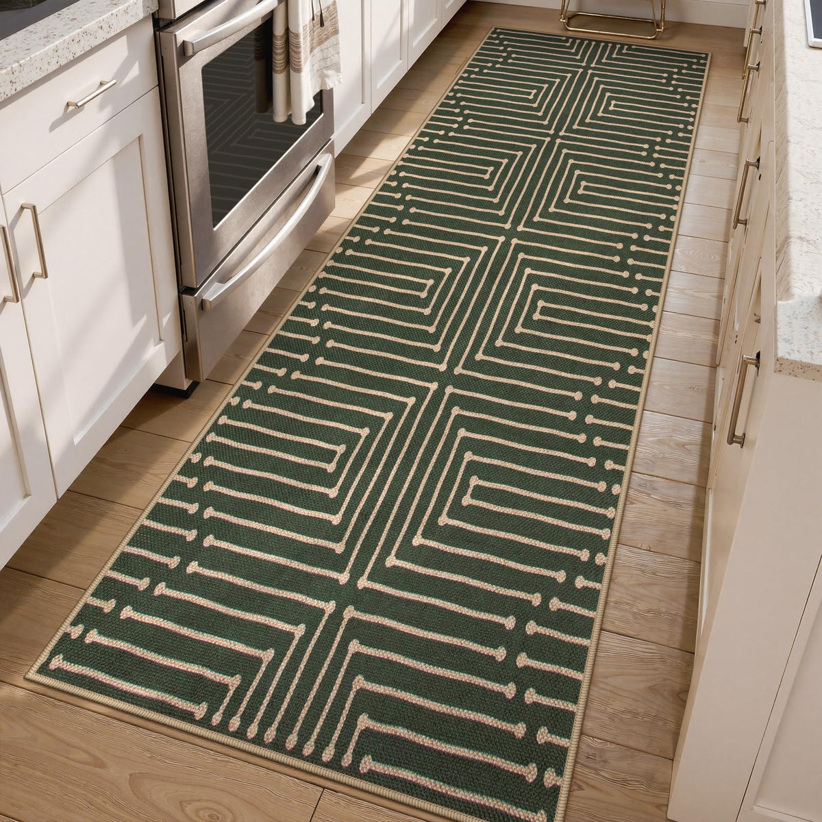 Lahome Modern Rainbow Easy Jute Carpet, Washable 5x7 Area Rugs for Living Room Patio Black Farmhouse Indoor Outdoor Rugs, Contemporary Natural Non Slip Floor Carpet for Office RV Backyard