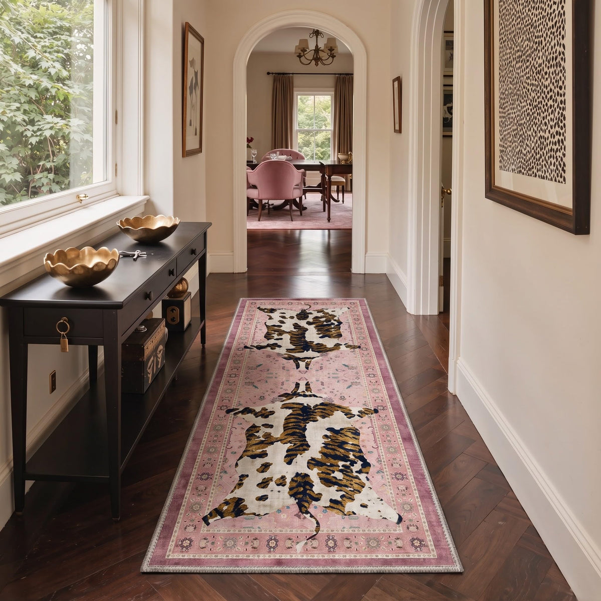 Bavni Leopard Rug 5x7 Cheetah Animal Print Rug Washable Jungle Rugs Blue