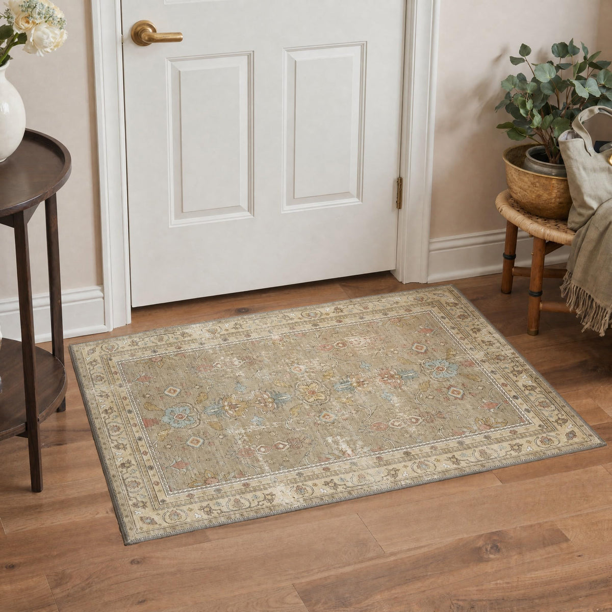 8x10 Area Rug Washable Rug for Living Room Bedroom Non Slip Carpet Taupe