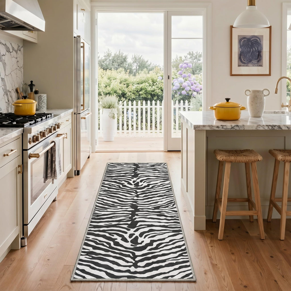 Bavni Zebra Print Rugs 5x7 Washable Area Carpet for Bedroom Living Room