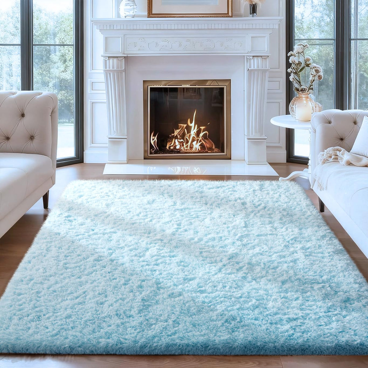Ophanie Leopard Rugs for Bedroom Living Room, Cheetah Print Rug Fluffy Shag Large Fuzzy Plush Soft Throw,Large Shaggy Floor Faux Animal Throw 4x6 Carpets,Decor Aesthetic with Over 99 pcs Pile fibers