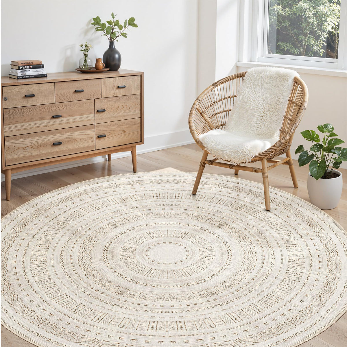 cotiled 6x9 Area Rugs for Living Room: Boho Washable Rug for Dining Room
