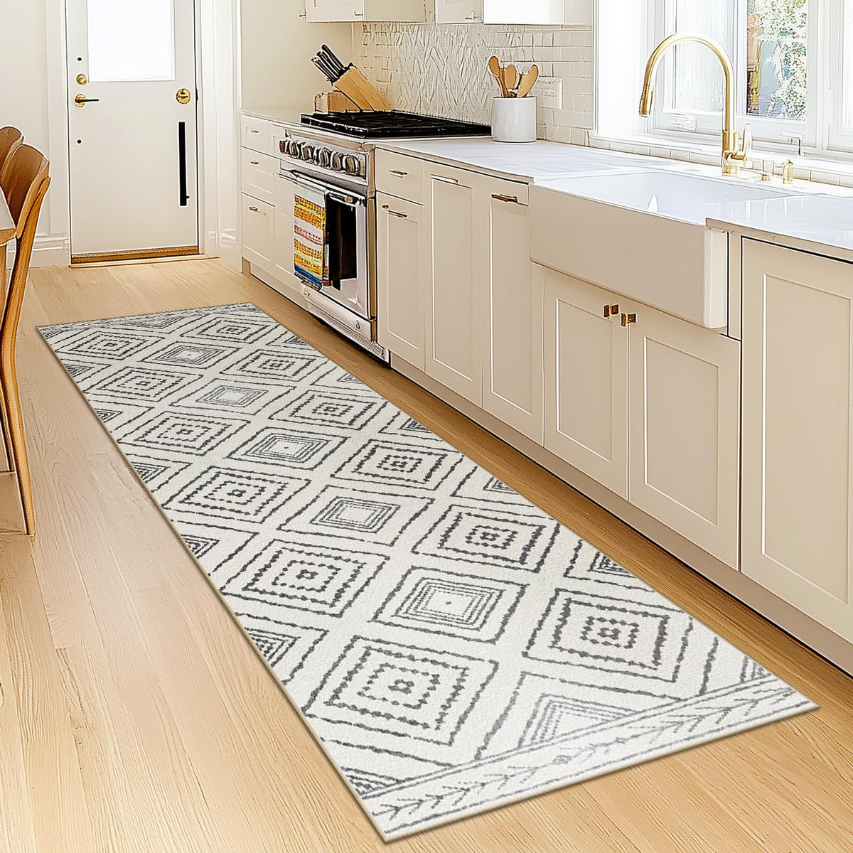 BESTSWEETIE 5'x7' Washable Area Rug for Living Room Bedroom Yellowbrown
