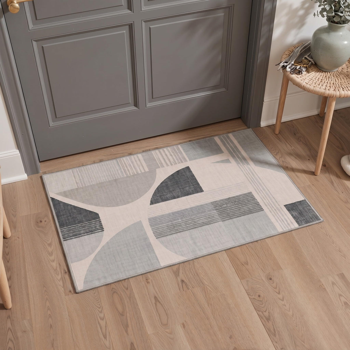BEIMO 5x7 Washable Area Rugs, Green Mid Century Modern Rug for Bedroom