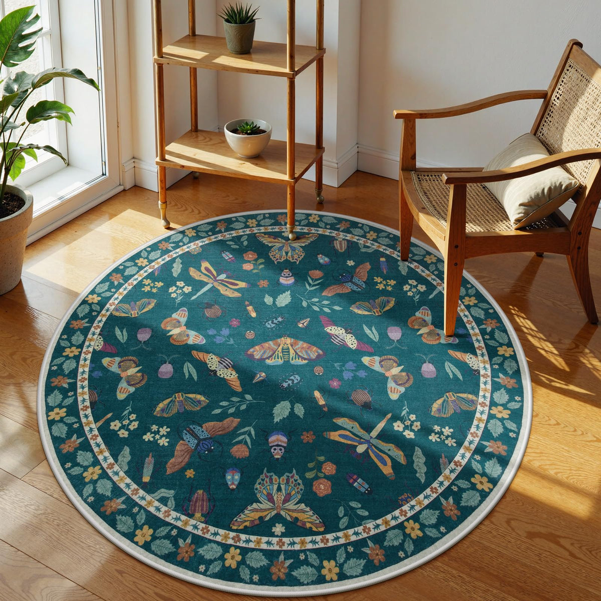 Lahome Insect 5x7 Area Rugs, Soft Bug Washable Rugs for Bedroom Living Room