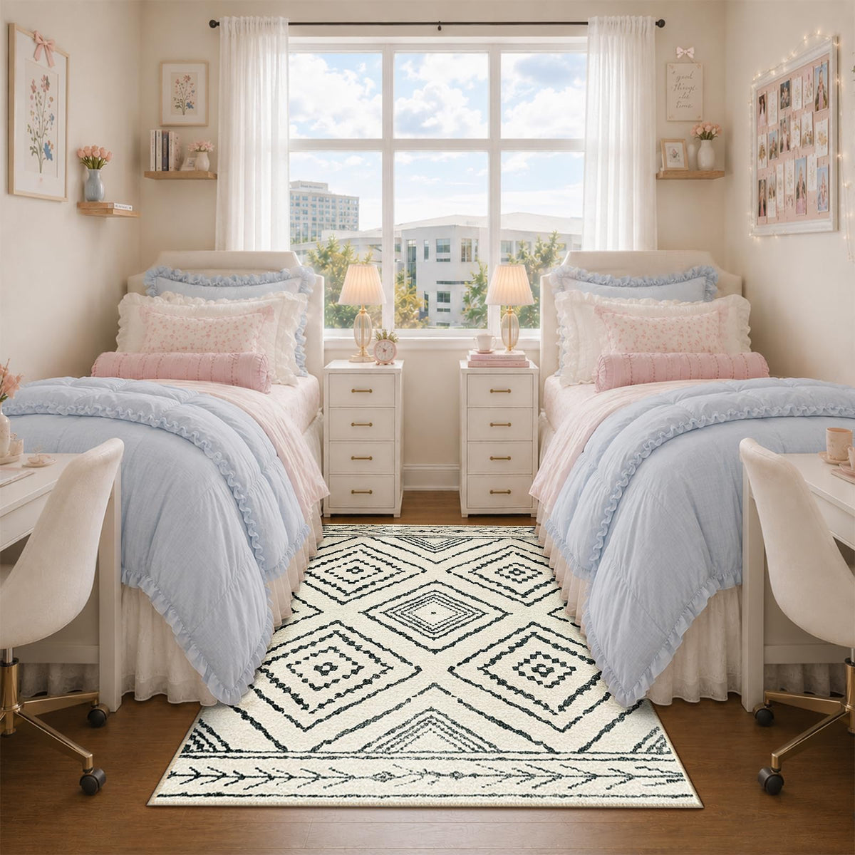 BESTSWEETIE 5'x7' Washable Area Rug for Living Room Bedroom Yellowbrown