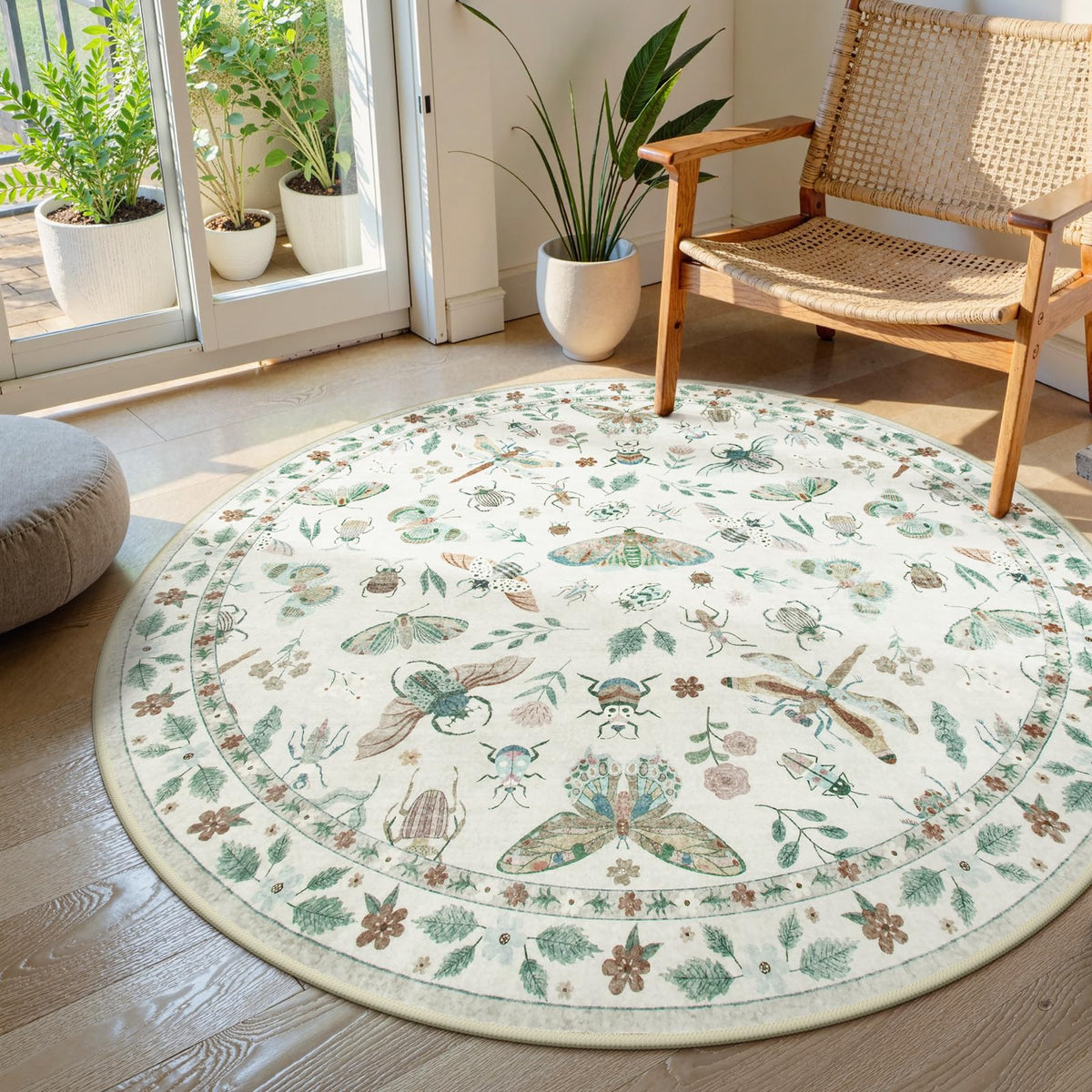 Lahome Insect 5x7 Area Rugs, Soft Bug Washable Rugs for Bedroom Living Room