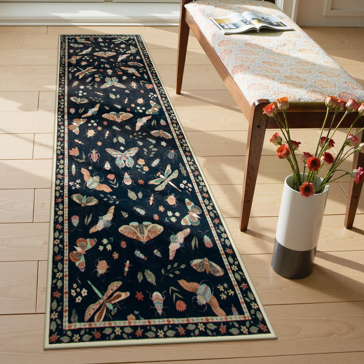 Lahome Insect 5x7 Area Rugs, Soft Bug Washable Rugs for Bedroom Living Room