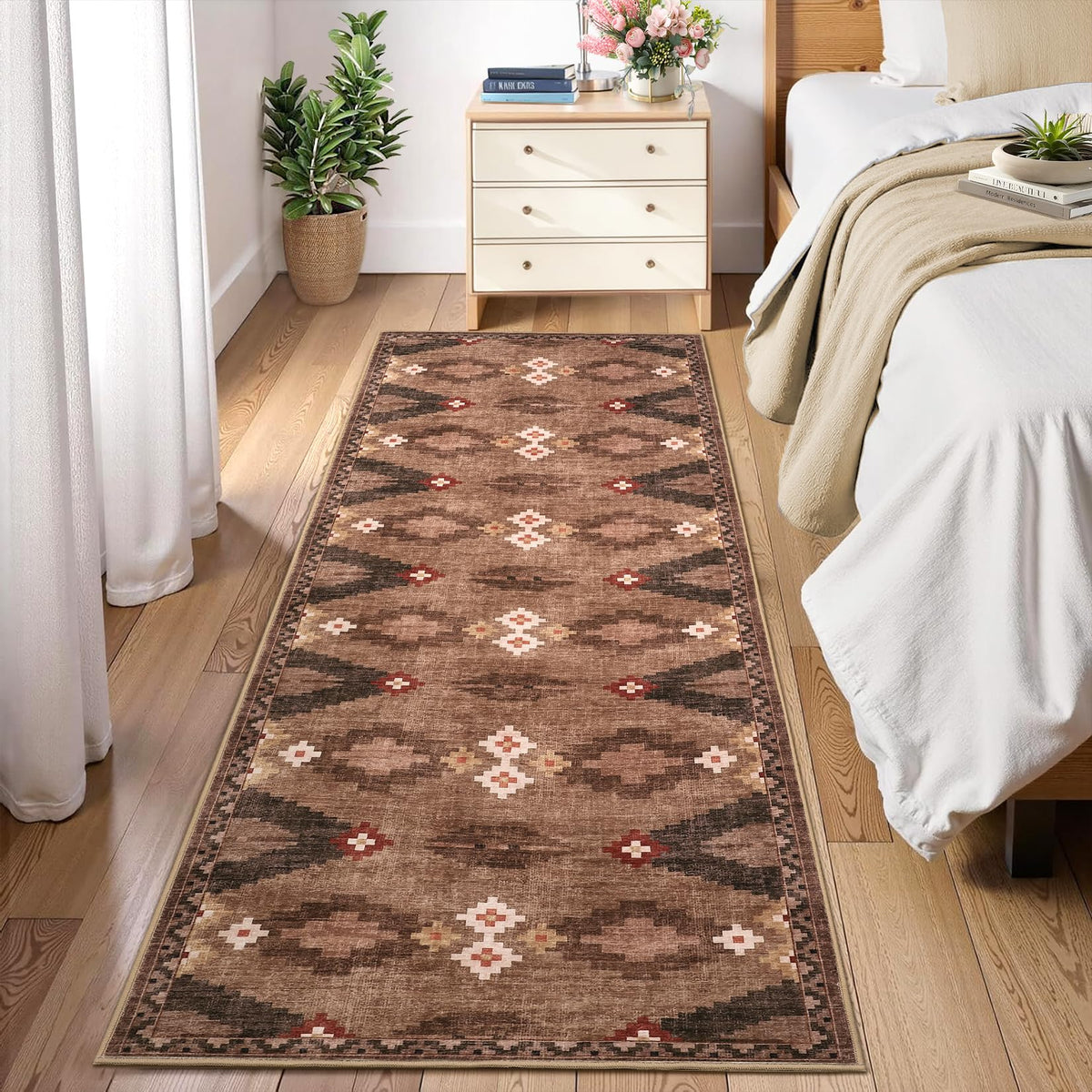 GarveeHome Modern Geometric Bedroom Washable 4x6 Small Living Room Rugs