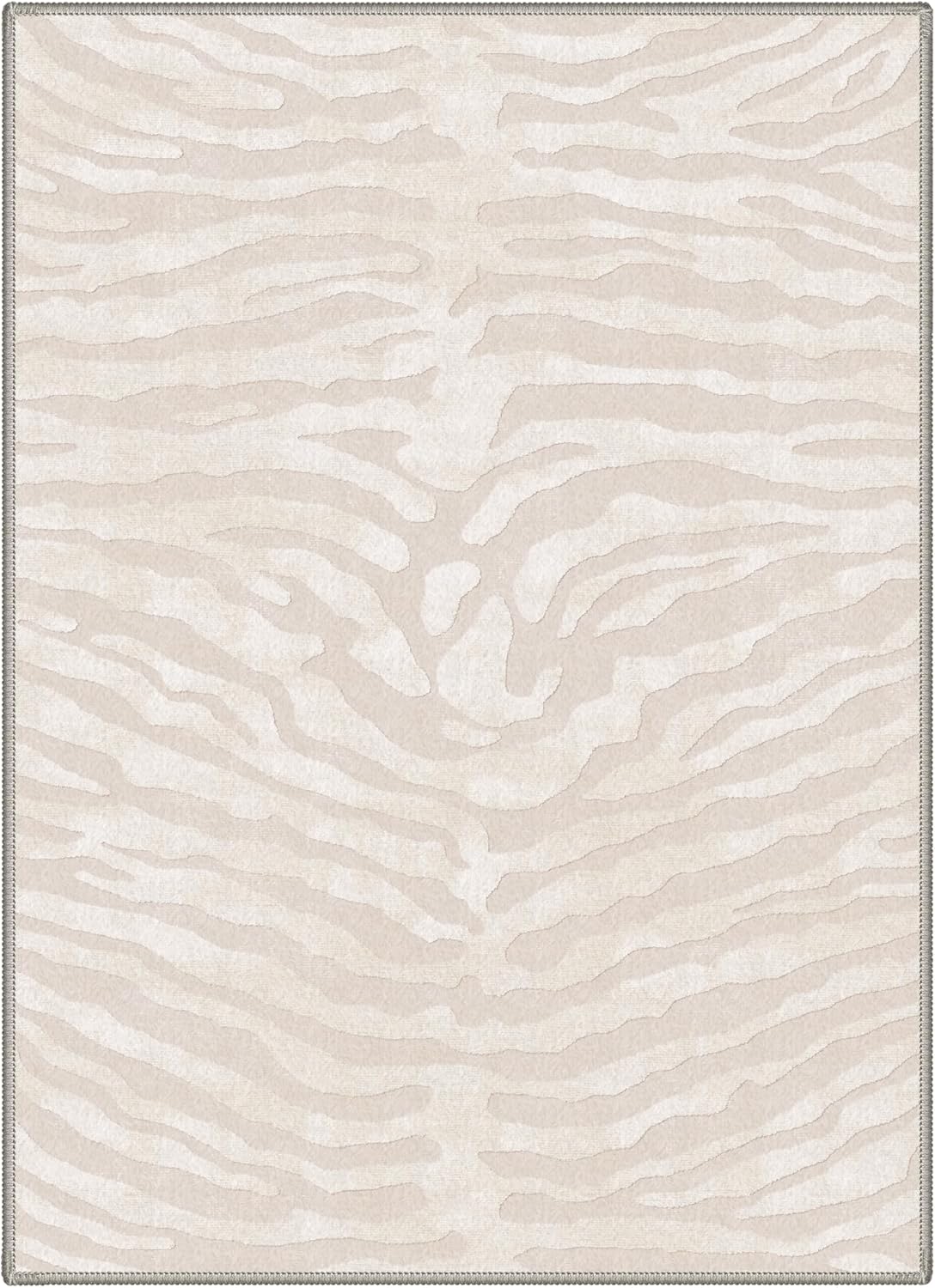 Bavni Zebra Print Rugs 5x7 Washable Area Carpet for Bedroom Living Room