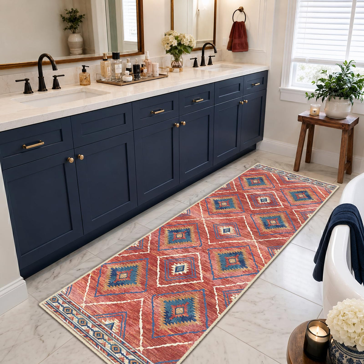 BESTSWEETIE 5'x7' Washable Area Rug for Living Room Bedroom Yellowbrown