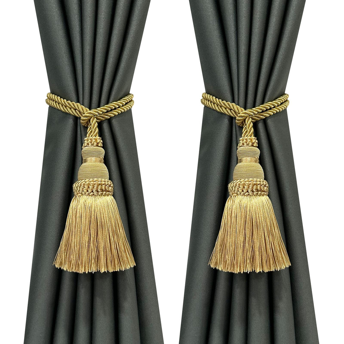 2 Pack Curtain Tie Backs Rope Tassels for Curtain Holdback