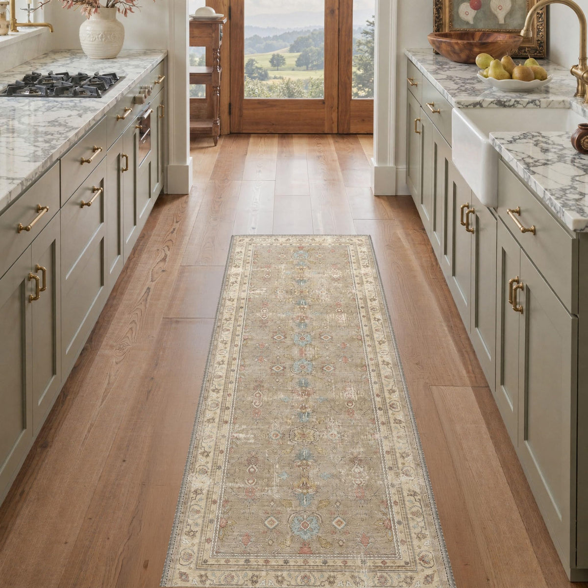 8x10 Area Rug Washable Rug for Living Room Bedroom Non Slip Carpet Taupe