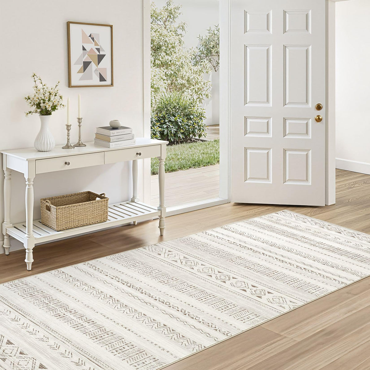 cotiled 6x9 Area Rugs for Living Room: Boho Washable Rug for Dining Room