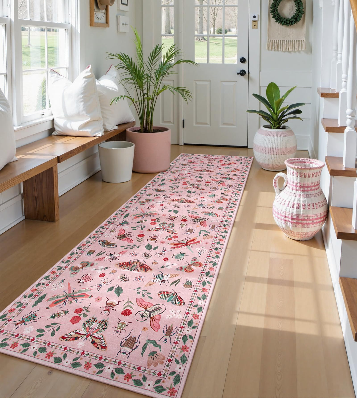 Lahome Insect 5x7 Area Rugs, Soft Bug Washable Rugs for Bedroom Living Room