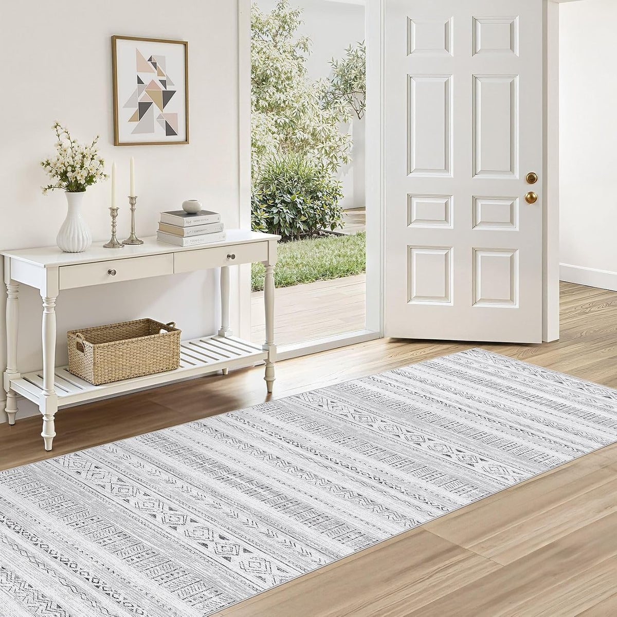cotiled 6x9 Area Rugs for Living Room: Boho Washable Rug for Dining Room
