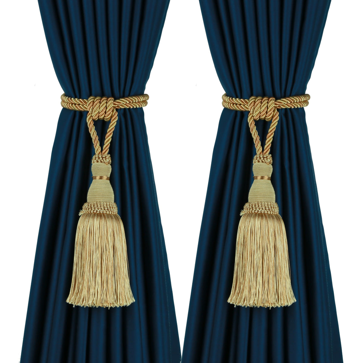 BEL AVENIR 2 Pack Curtain Tiebacks Tassel Drapery Tie-Backs Rope Holdbacks
