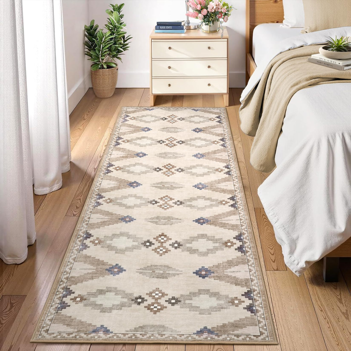 GarveeHome Modern Geometric Bedroom Washable 4x6 Small Living Room Rugs