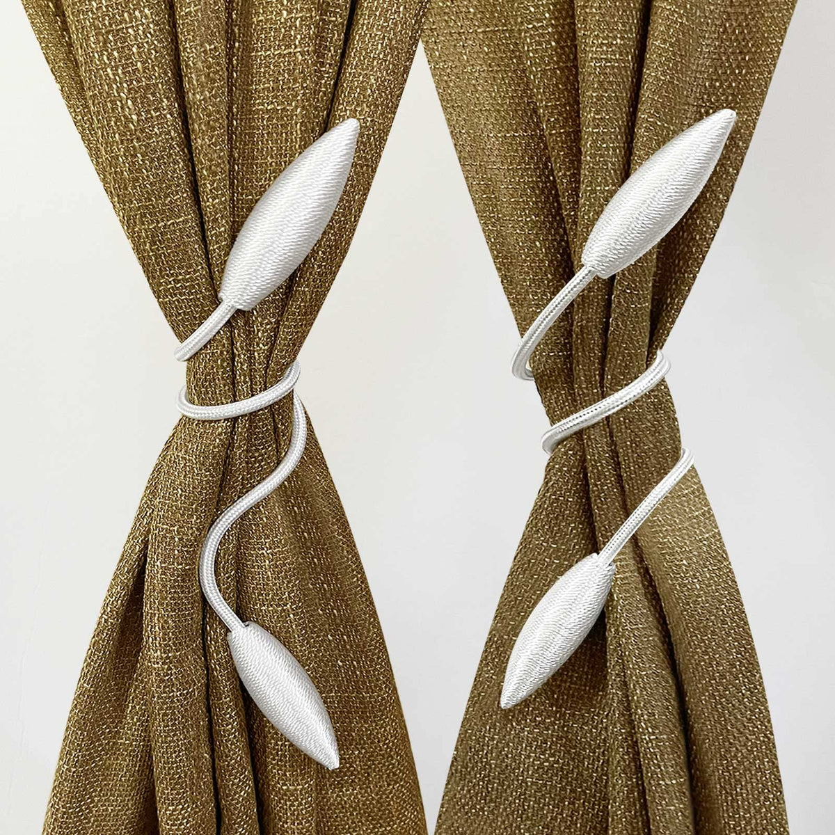 Valea Home 2 Pieces Curtain Tiebacks Clips Creative Window Drape Twist Tie Backs European Style Custom Made Curtain Holders Decorative Draperies Holdbacks, Black