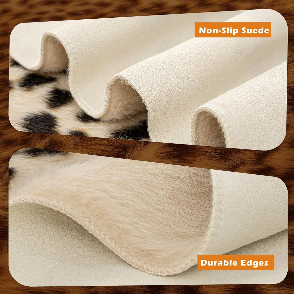 Seek4comfortable Leopard Print Rug Faux Cowhide Cheetah Skin Rug Home Decor
