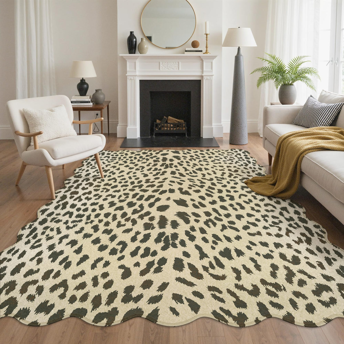Bavni Zebra Print Rugs 5x7 Washable Area Carpet for Bedroom Living Room