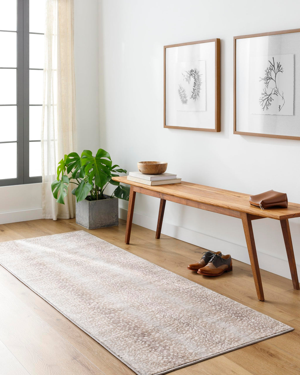 Livabliss Area Rugs - 6x9 Pablo Modern Antelope Print Tan Gray Rug for Living Room Bedroom - Animal Theme Non-Shedding Stain Resistant Carpet for Kitchen, Home Office (6'7" x 9')