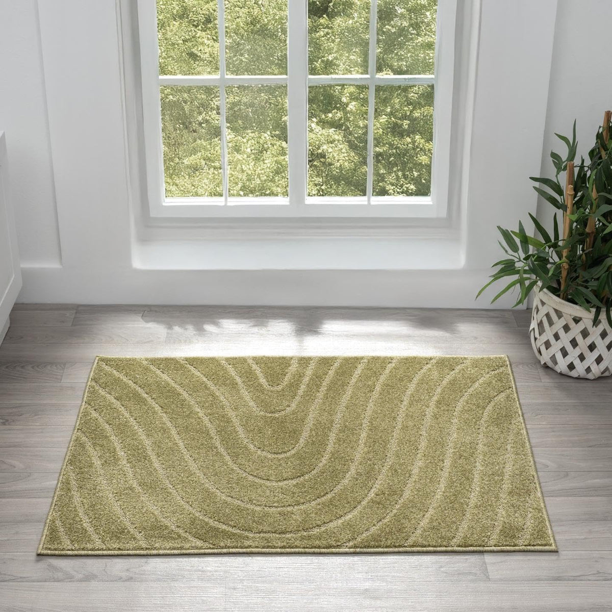 LUXE WEAVERS Modern Geometric Wave Cream 6x9 Area Rug