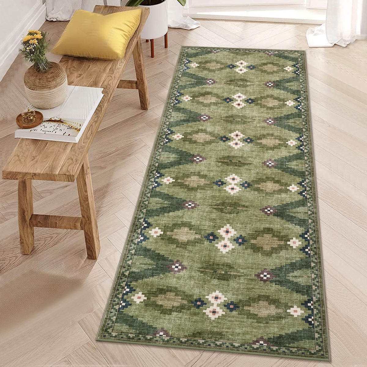 GarveeHome Modern Geometric Bedroom Washable 4x6 Small Living Room Rugs