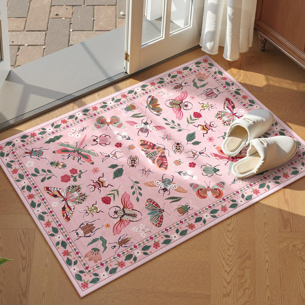 Lahome Insect 5x7 Area Rugs, Soft Bug Washable Rugs for Bedroom Living Room