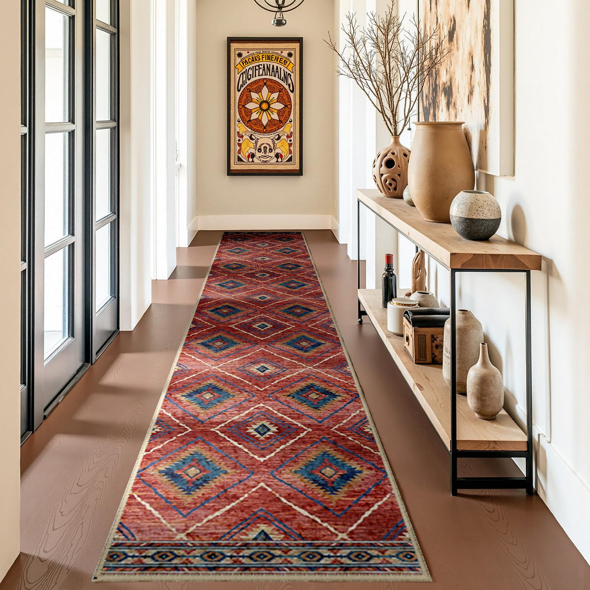 BESTSWEETIE 5'x7' Washable Area Rug for Living Room Bedroom Yellowbrown