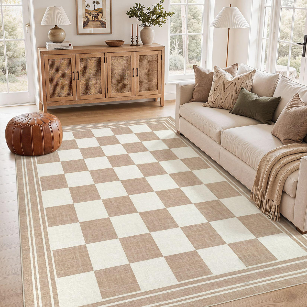 cotiled 6x9 Area Rugs for Living Room: Boho Washable Rug for Dining Room