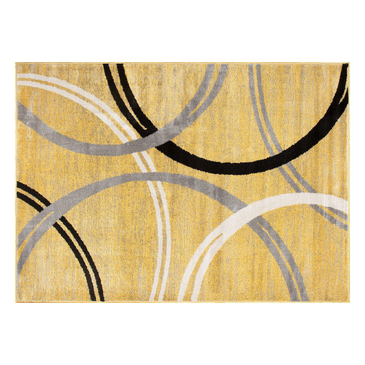 Rugshop Wavy Circles Fade-Resistant Living Room Area Rug Gray 5'3" x 7'3"